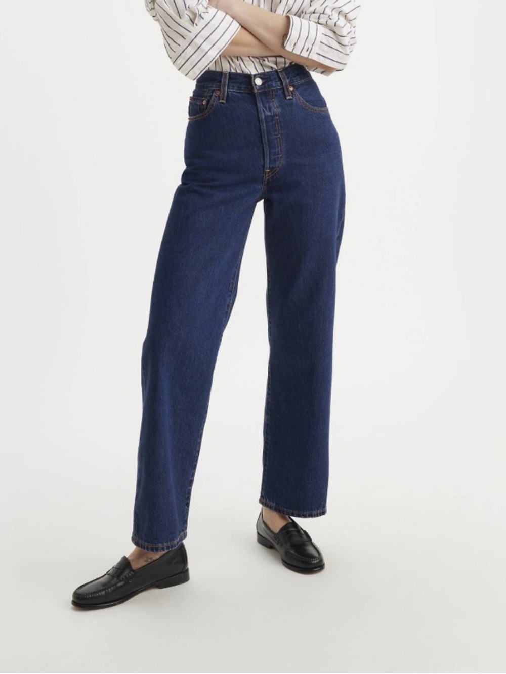 Levis Ribcage Straight Ankle Dark Stone Wash